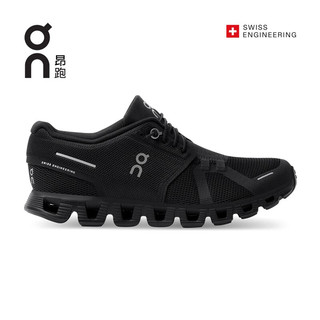 On 昂跑 Cloud 5 新一代轻量透气舒适女款运动鞋 All Black 全黑 38.5