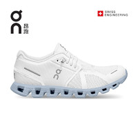 On昂跑新一代轻量透气舒适女款运动鞋Cloud 5 White/Chambray 白/浅灰蓝 41 US(W9.5) 推荐选大一码