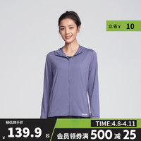 迪卡侬（DECATHLON）女外套长袖户外透气防晒运动风衣皮肤衣RUNW 鸢尾紫 42