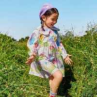 迷你巴拉巴拉女童纯棉公主裙儿童裙子春季 120cm 紫白色调00371