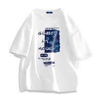 GENIOLAMODE 男士圆领短袖T恤 22317GE6577 白色 L