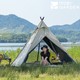 抖音超值购：牧高笛 户外露营野外野餐印第安黑灰胶帐篷3-4人野营用品
