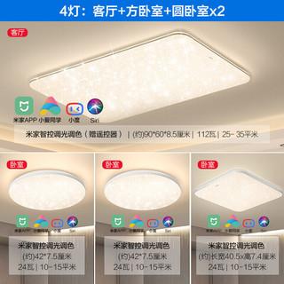 欧普照明（OPPLE）LED智能吸顶灯客厅灯现代简约浪漫繁星灯饰灯具 智能音箱/AI智控调光 闪闪满天星白11