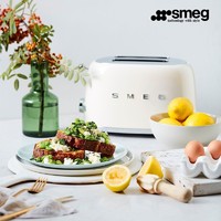 Smeg 斯麦格 面包机 不锈钢吐司机多士炉两片式 TSF01奶白色 1号会员店