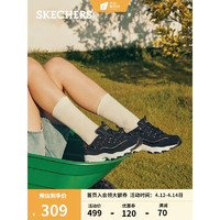 斯凯奇Skechers厚底老爹鞋女小白鞋休闲运动鞋 11979 黑色/金色BKGD37.5