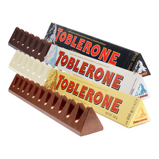 亿滋Toblerone三角巧克力100g*4黑巧牛奶巧克力糖果含蜂蜜巴旦木 葡萄干巧*2+白巧+黑巧