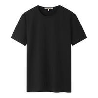 ROMON 罗蒙 男士圆领短袖T恤 21TX90192000 黑色+白色 L