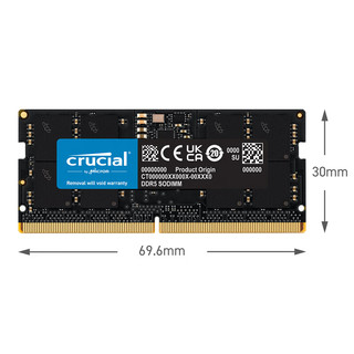 Crucial 英睿达 DDR5 5200MHz 笔记本内存 普条 黑色 32GB 16GB*2 CT2K16G52C42S5