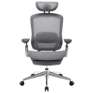 UE 永艺 西涅克高档人体工学电脑椅办公电竞椅子老板椅家用可躺升转椅椅 黑框灰色 铝合金脚+4D扶手