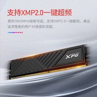 ADATA 威刚 XPG系列 威龙D35 DDR4 3200MHz 台式机内存 马甲条 黑色 8GB