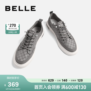 BeLLE 百丽 厚底休闲帆布板鞋男春季新商场同款舒适休闲鞋子男鞋7QJ01BM2