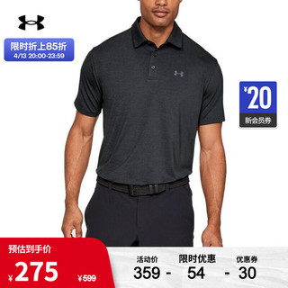 安德玛 官方UA Playoff 2.0男子运动Polo衫Under Armour1327037 黑色001 S