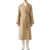 MUJI 無印良品 女士毛呢中长款大衣 BDA15A2A 米色 XL