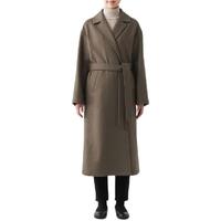 MUJI 無印良品 女士毛呢中长款大衣 BDA15A2A 深咖啡色 XS