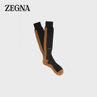 杰尼亚 Zegna）全新户外系列男士黑色羊毛中筒袜运动袜N5V10-515-008-001