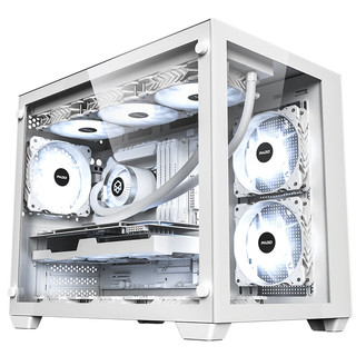 半岛铁盒（PADO）白泽360 白色海景房电脑机箱（支持M-ATX主板/360水冷位/9风扇位/U3接口）