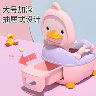 儿童马桶坐便器男小孩女宝宝婴幼儿专用训练厕所家用大便桶尿盆凳 粉色+100个清洁袋（送刷子）
