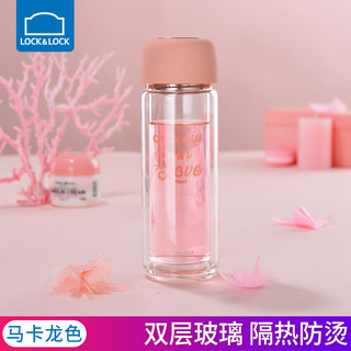 LOCK&LOCK LLG628PIK 双层玻璃杯 300ml 樱花粉