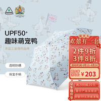 英国进口FULTON富尔顿防晒伞绅士鸭手柄伞晴雨两用便携折叠雨伞 Curio-2 UV Duck鸭子头手柄