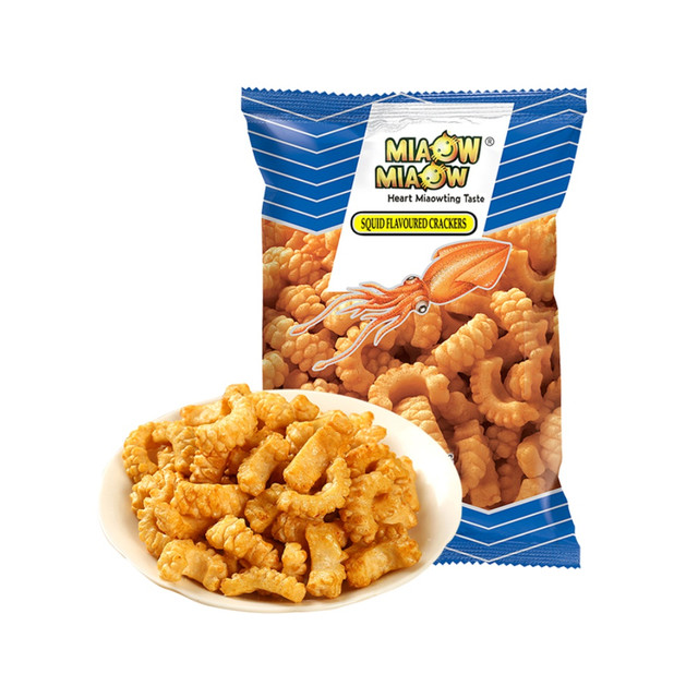 MIAOW MIAOW 马来西亚进口妙妙鱿鱼鲜酥卷零食品薯片饼条60g休闲网红美食