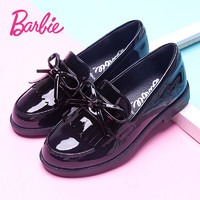 Barbie 芭比 公主鞋女童皮鞋英伦风2020春款单鞋儿童鞋子女童黑色皮鞋春秋