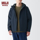  MUJI 無印良品 无印良品（MUJI）男式 不易沾水 风帽夹克 短外套 深藏青色 3S XL　