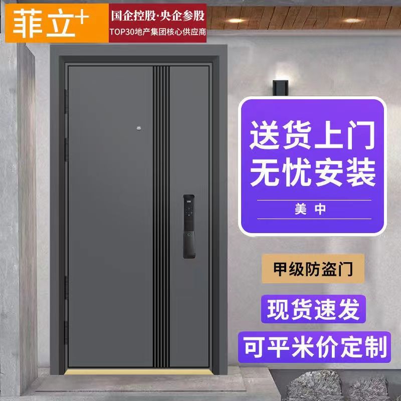 百亿补贴：FELVE 菲立 甲级防盗门轻奢家用甲级入户子母钢制安全房门内开进户外单门