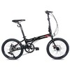 狼途（Langtu） 20寸铝合金折叠自行车男女8变速成人学生网红运动单车便携KY028 亮黑（碟刹版） 20寸