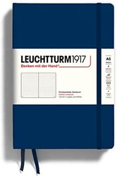 LEUCHTTURM1917 灯塔 中开点格笔记本藏蓝色硬封皮（A5）