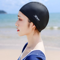 XTEP 特步 泳帽成人泳帽子男女士PU泳帽长发护耳不勒头舒适游泳训练泳帽
