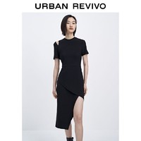 URBAN REVIVO UR女装潮流不规则叠层紧身宝藏连衣裙WV07S7FN2000