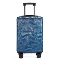 NAUTICA行李箱男大容量出行旅行箱万向轮铝框拉杆箱女学生密码箱登机箱子 波纹蓝 20英寸-