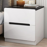 可鲁家居 家用床头柜 热卖款双抽 暖白+纯黑 40*41*45cm