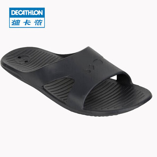 DECATHLON 迪卡侬 泳池拖鞋游泳男鞋女软底旅游室外凉鞋排水干得快NABD2231861男款黑灰色43-44码