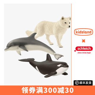 Schleich 思乐 野生动物极地仿真模型儿童男孩玩具北极狐鲸海豚