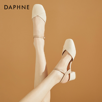 DAPHNE 达芙妮 包头凉鞋2023夏季新款粗跟外穿防滑潮流一字带女鞋