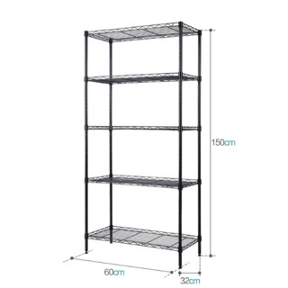 佳佰 JB_239B 碳钢五层置物架 经典黑 60*32*150cm