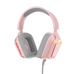 AJAZZ 黑爵 AX368 头戴式游戏耳机 粉色