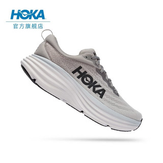 HOKA ONE ONE男款邦代8公路跑鞋Bondi 8李现同款轻盈缓震舒适透气 鲨鱼灰 / 雾灰-宽版 40.5/255mm