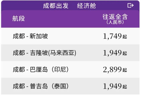 可再叠200元券！新加坡航空会员日 北上广成都-东南亚机票