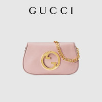 GUCCI 古驰 Blondie系列 女士牛皮革单肩包 699268UXX0G 粉色 小号