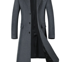 Mr.baidis 男士长款大衣 MN1851 灰色 XXXXL