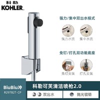 PLUS会员：KOHLER 科勒 高压两出水免打孔喷头冲洗器29782 喷枪（银）一进二出套装