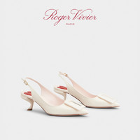 Roger Vivier/RV2023春夏新款女鞋Virgule真皮方扣细跟单鞋高跟鞋