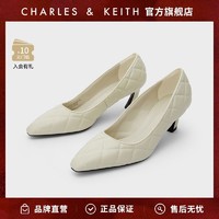 CHARLES & KEITH CHARLES&KEITH21;秋季新款CK1-61720075女士复古绗缝菱格高跟单鞋