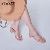 百亿补贴：ST&SAT; 星期六 女士一字型粗跟凉拖 SS02115196