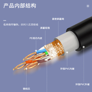 千天(Qantop)室外超五类网线带水晶头 双屏蔽网线防晒防冻5米 QT-W213H