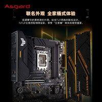 Asgard 阿斯加特 32GB(16GBx2)套装 DDR4 3600 台式机内存条 金伦加-黑橙甲 TUF