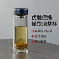 HEENOOR 希诺 玻璃杯双层防烫男女滤网家用办公杯子珠光花茶杯耐热防烫便携水杯