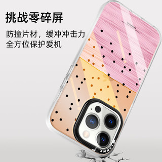 LANWK苹果14promax手机壳新款透明抗菌镭射ins风硬壳硅胶 奶油斑点-蓝 iPhone14 Pro Max